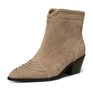 Shoe the Bear Hæle | Støvler<Annika western stud ruskind -
