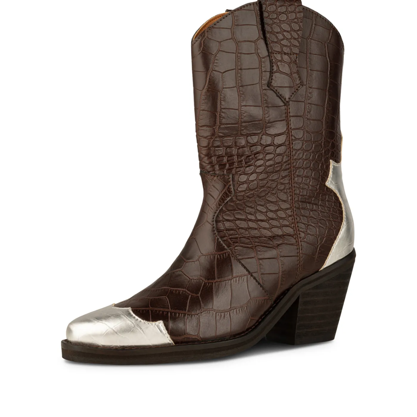 Shoe the Bear Hæle | Støvler<Nancy Western Croco -